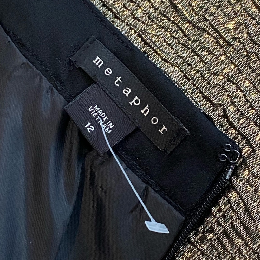 Metaphor metallic textured bronze mini skirt 12 - Picture 5 of 8